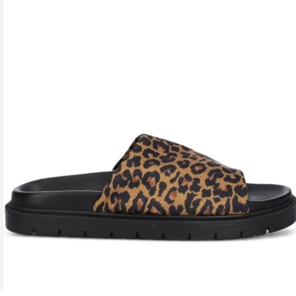Nine West Vintage Y2K Leopard Print Slide Slip On Sandals Women's Size 10M